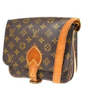 LOUIS VUITTON Cartouchiere MM Shoulder Bag Monogram Leather Brown M51253 33BX922